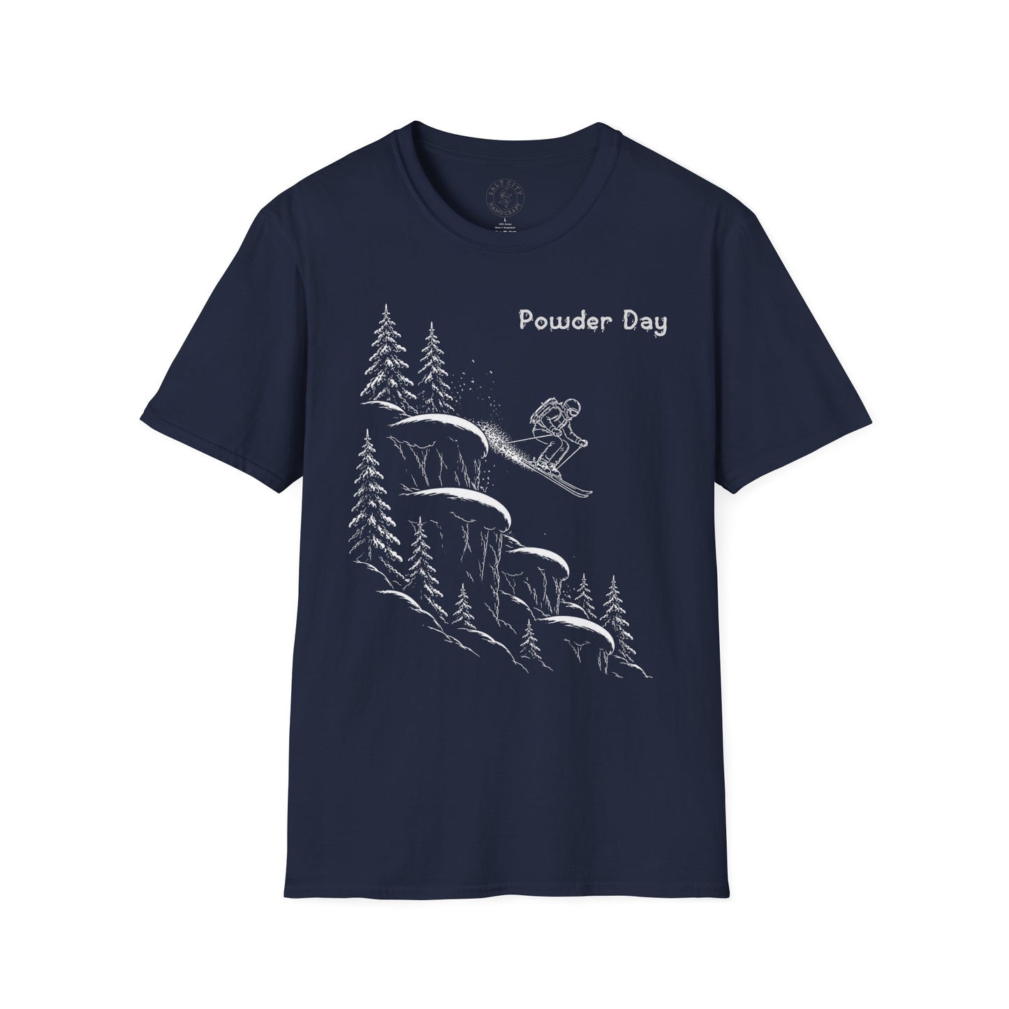 Skiing Cliffside T-Shirt — Powder Ski Shirt