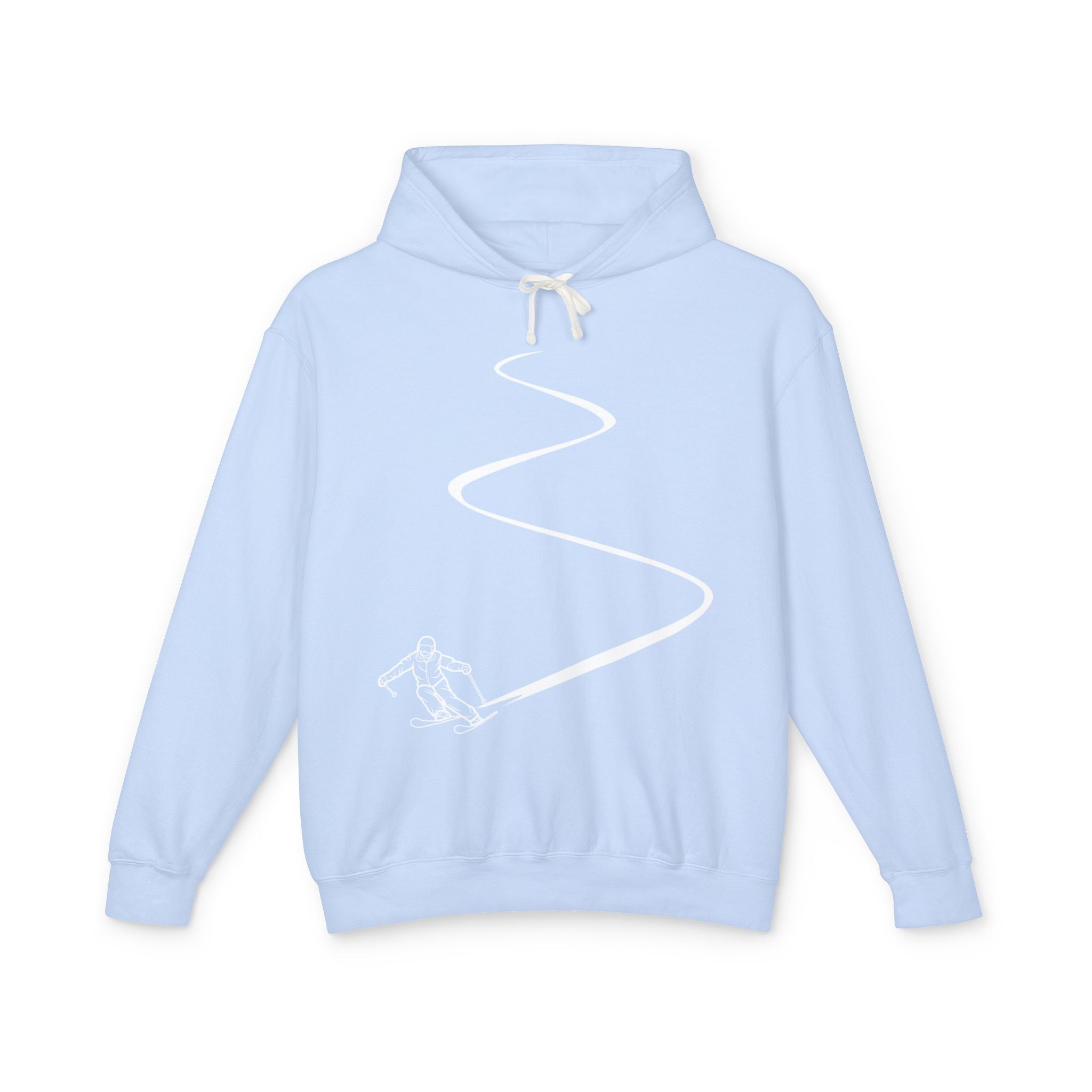 Skier White Hoodie | Plain Pullover Hooded Sweatshirt