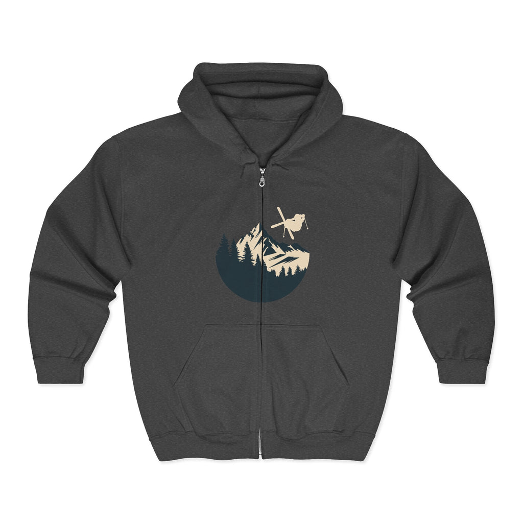 Mountain Skier | Zip-up Hoodie | Night Mountain Skier