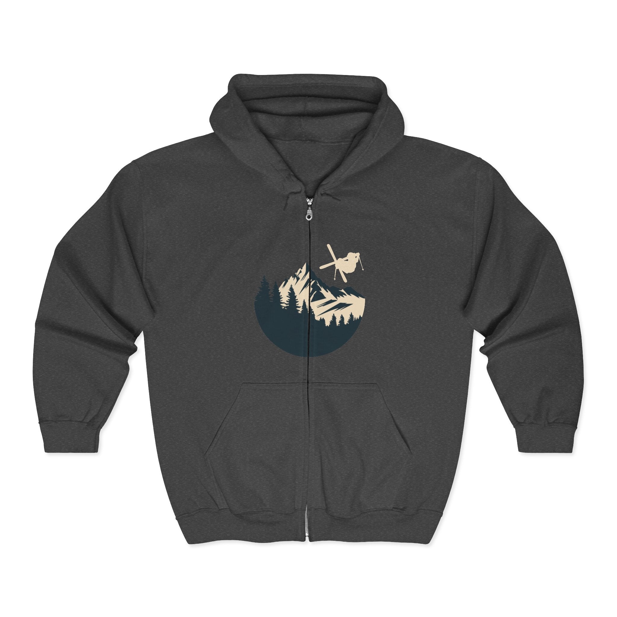 Mountain Skier | Zip-up Hoodie | Night Mountain Skier
