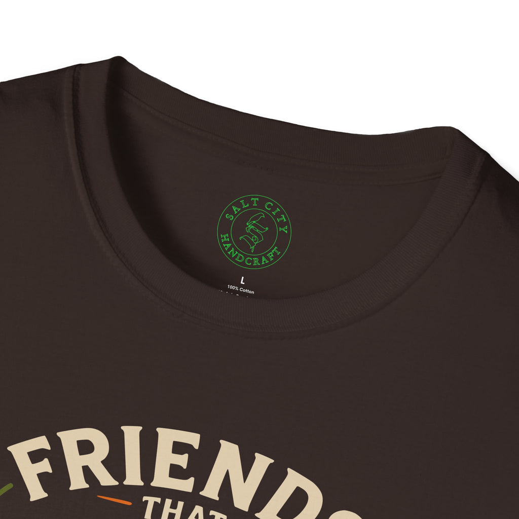 Hiking T-Shirt — "Friends That Hike Together" Retro Mountain Crew Tee