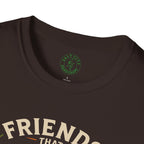 Hiking T-Shirt — "Friends That Hike Together" Retro Mountain Crew Tee