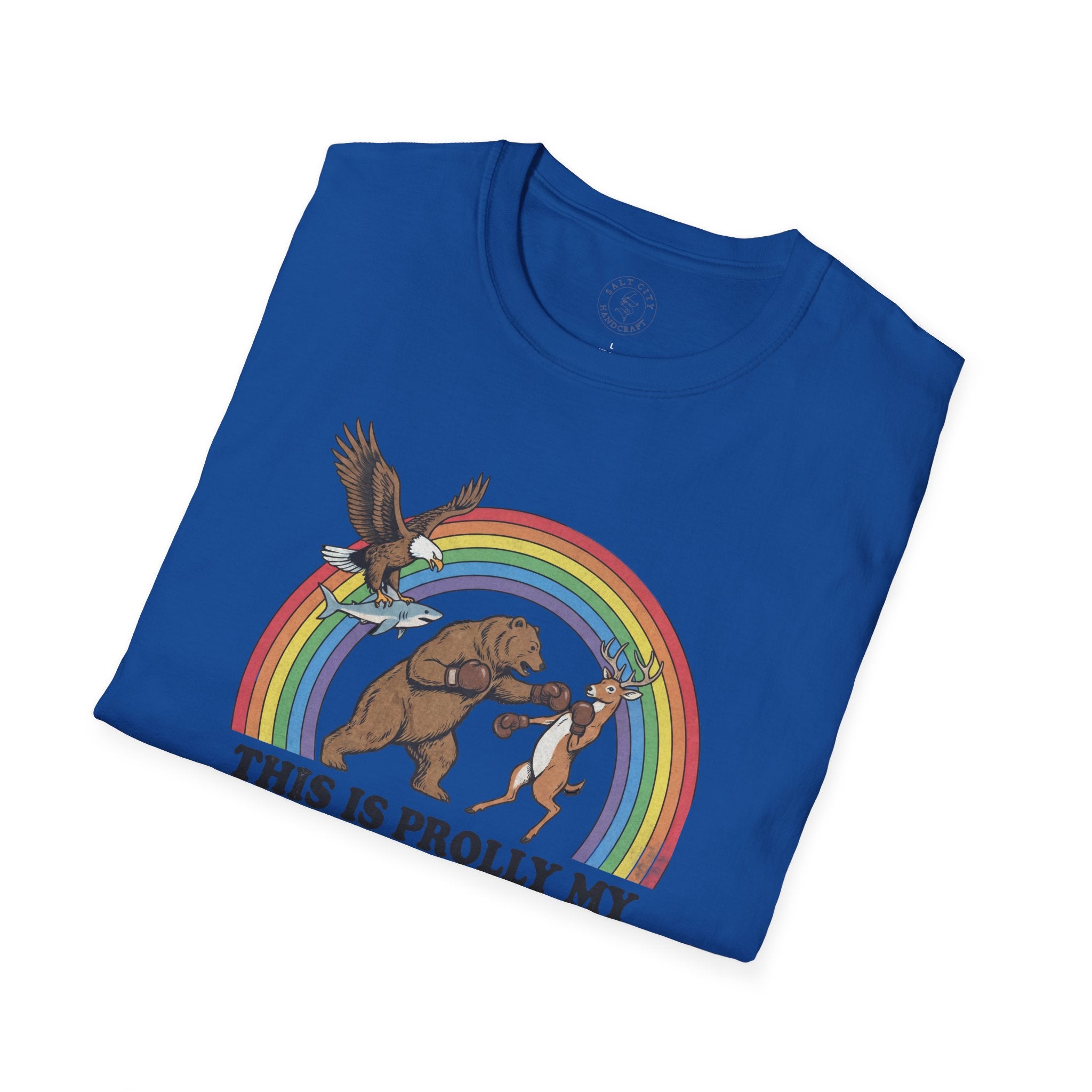 This Is Prolly My Awesomest T-Shirt — Funny Retro Rainbow Animal Graphic Tee
