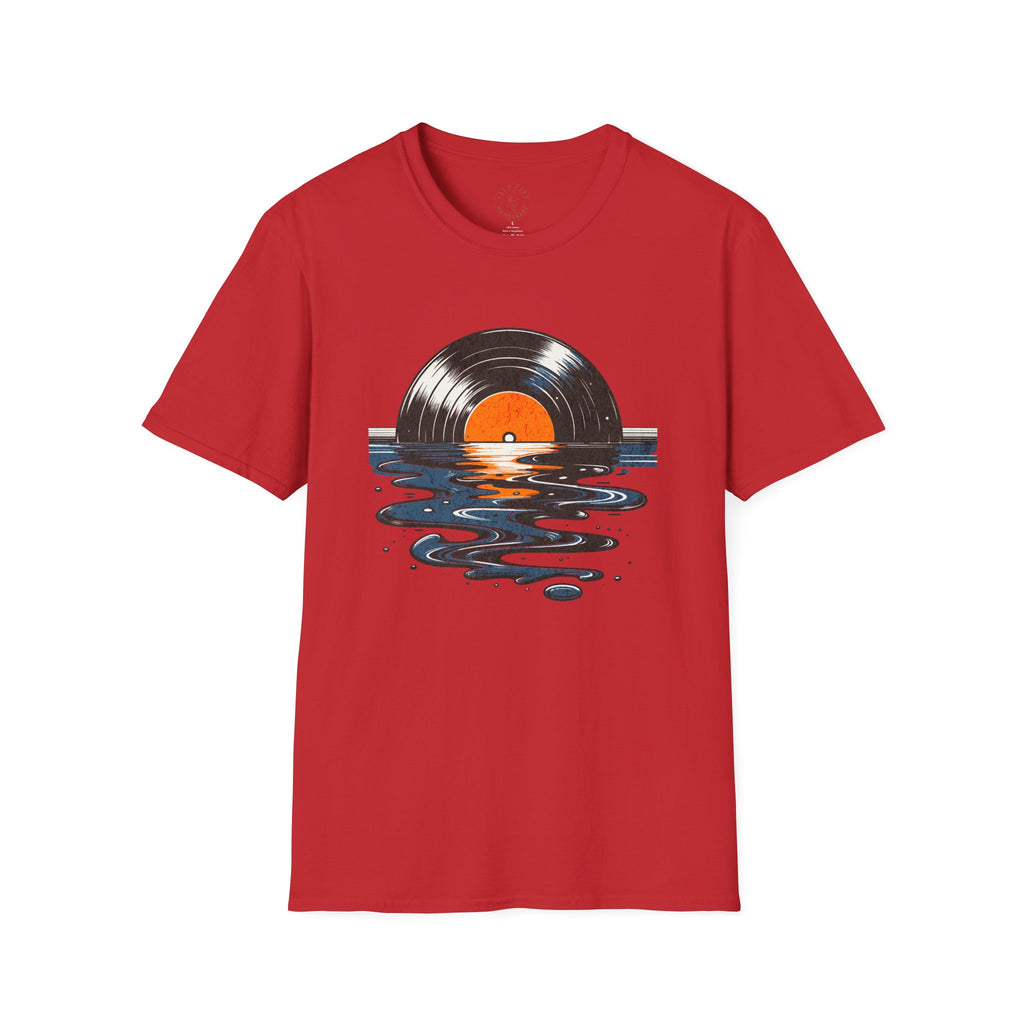 Music Is Art vinyl record sunset T-Shirt | Retro Music Graphic Tee