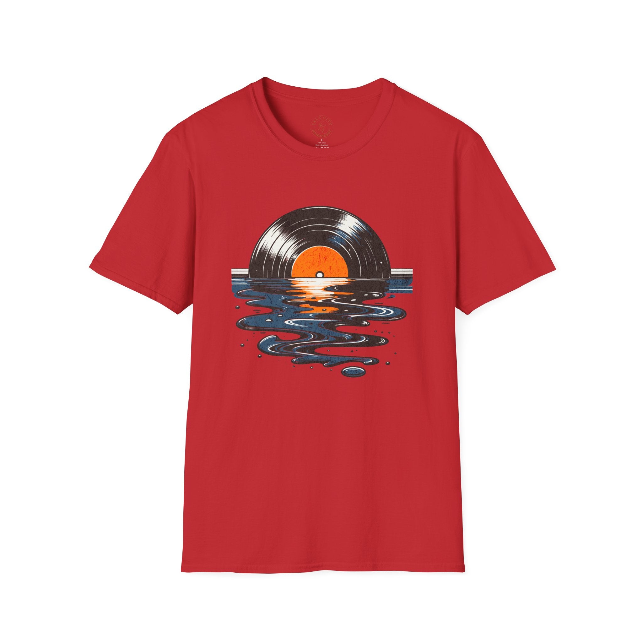 Music Is Art vinyl record sunset T-Shirt | Retro Music Graphic Tee