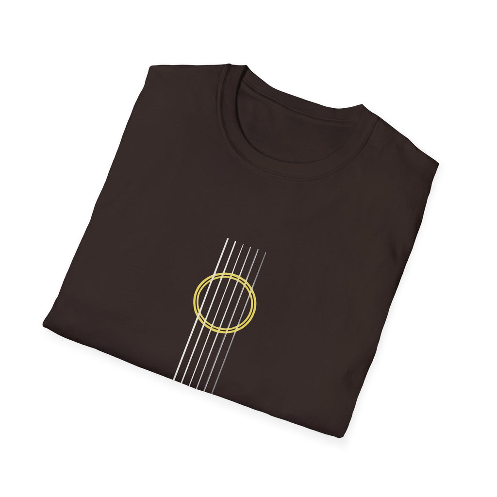 Minimal Acoustic Guitar Graphic T-Shirt | Yellow Guitar Strings