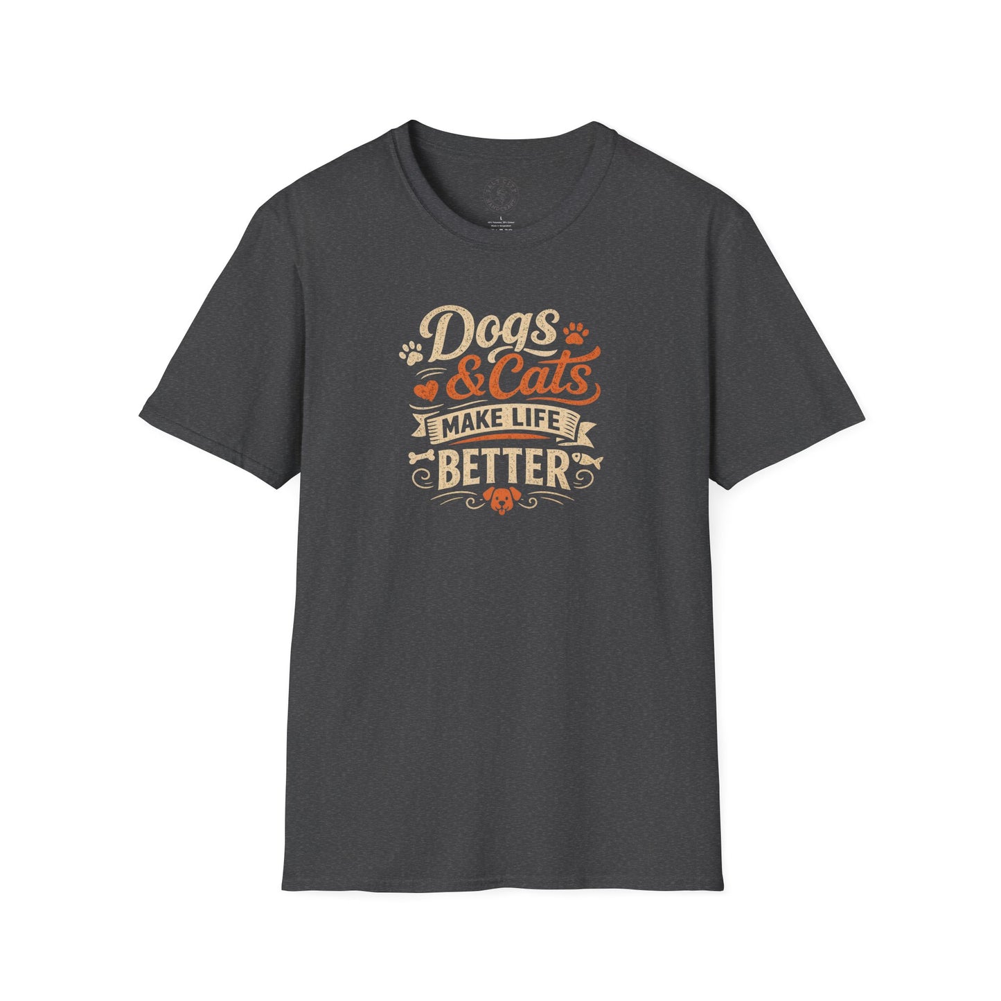 Dogs & Cats Make Life Better T-Shirt | Pet Tee