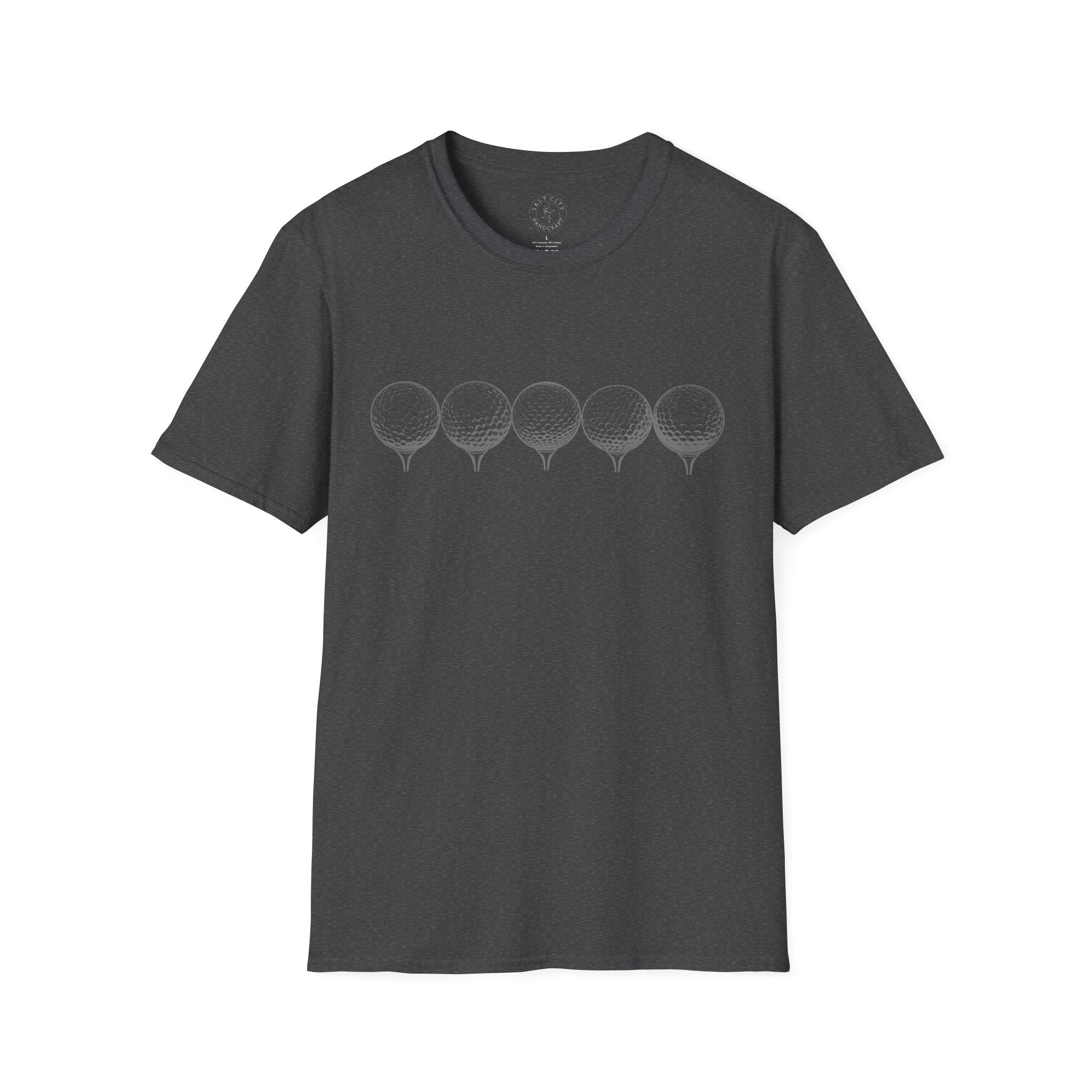 Row of Golf Balls T-Shirt | Minimalist Golf Design | Sports Apparel