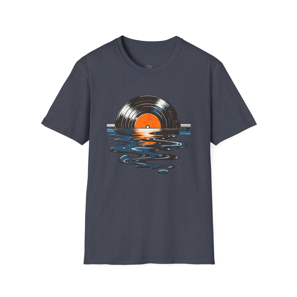 Music Is Art vinyl record sunset T-Shirt | Retro Music Graphic Tee