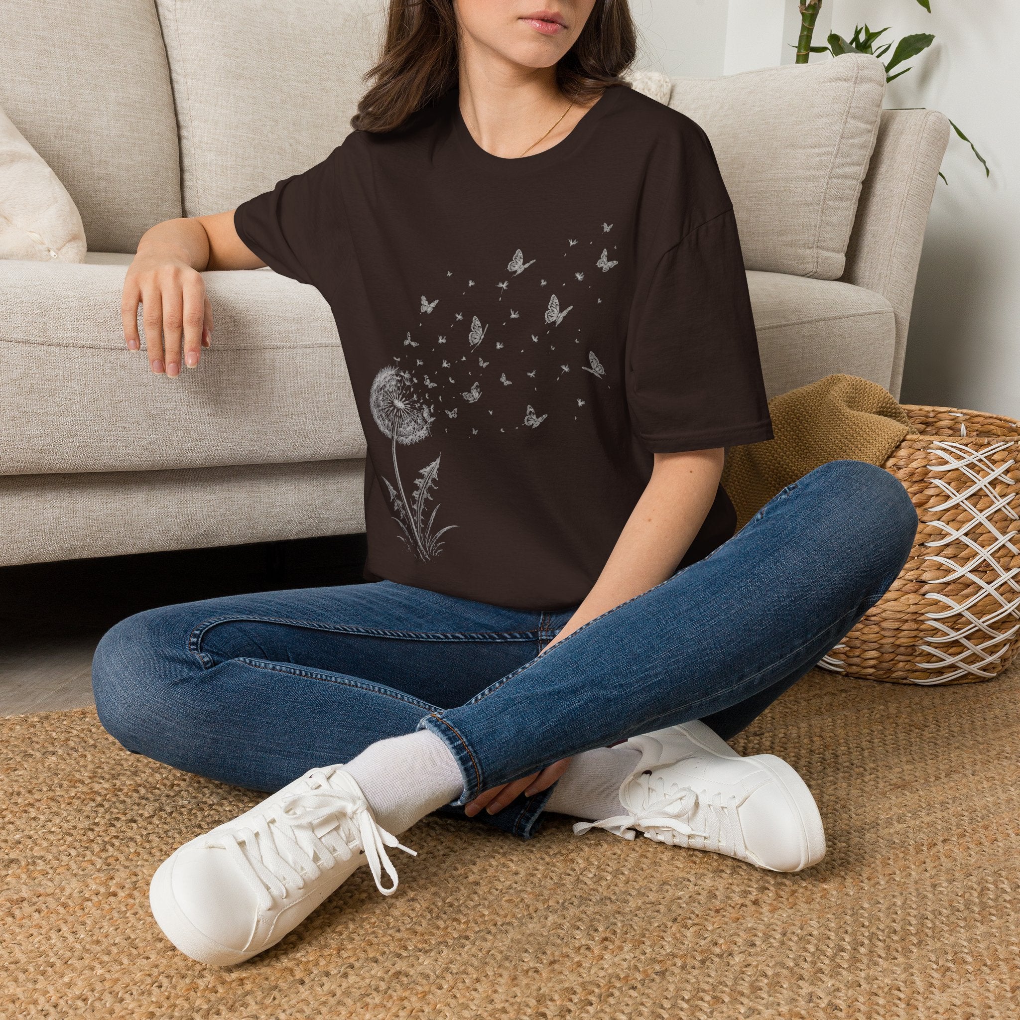 Dandelion & Butterflies T-Shirt — Whimsical Nature Graphic Tee