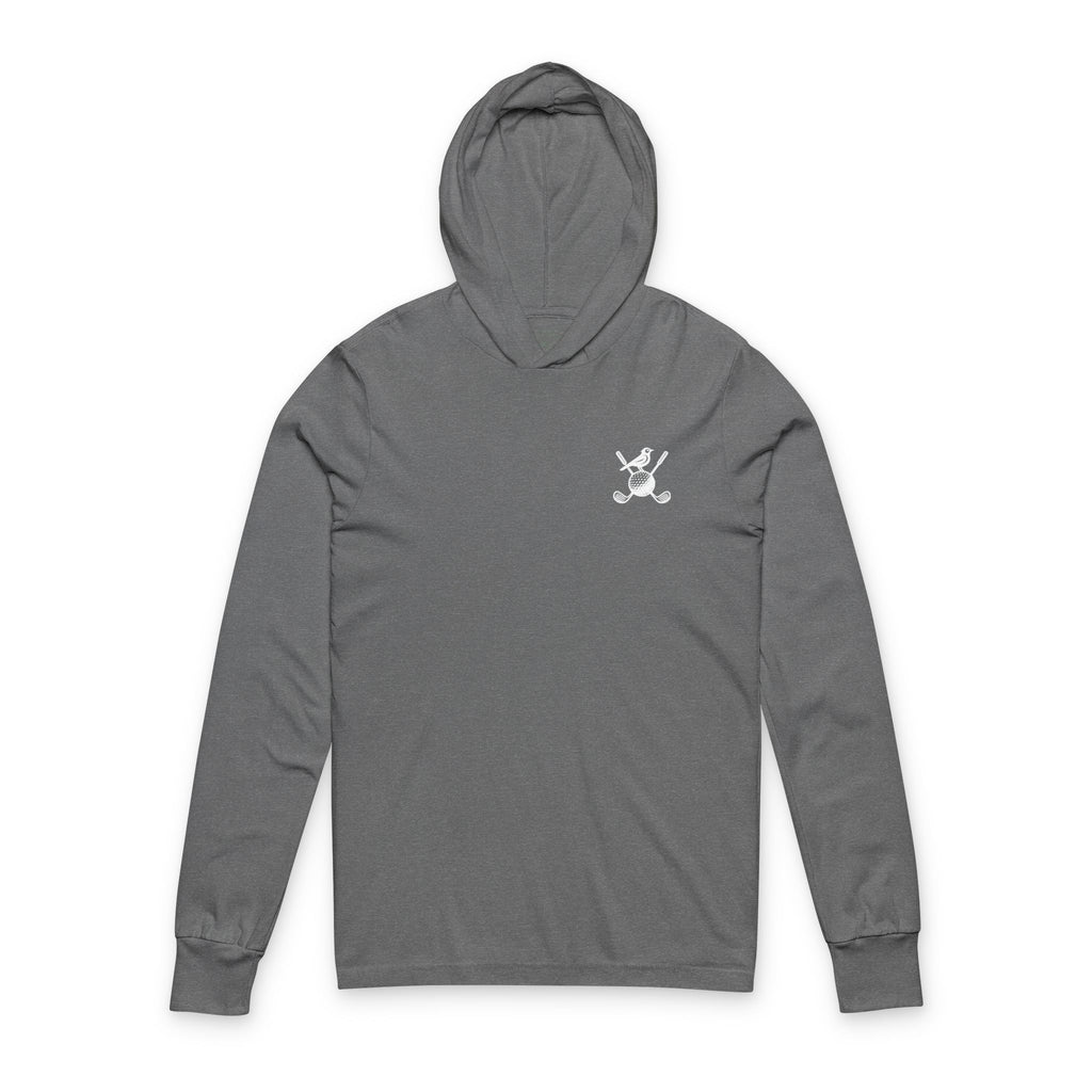 Golf Ball Birdie, With Scarf Hoodie Long Sleeve Tee | Golfing Design