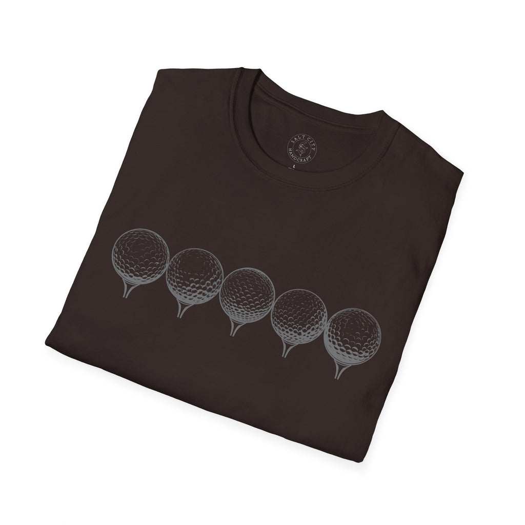 Row of Golf Balls T-Shirt | Minimalist Golf Design | Sports Apparel