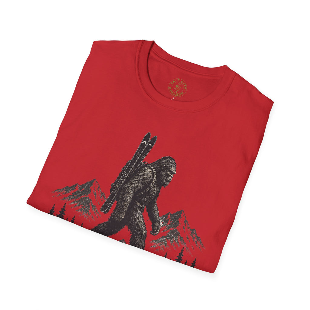 Backcountry Sasquatch T-Shirt — Mountain Skiing Bigfoot Outdoor Tee