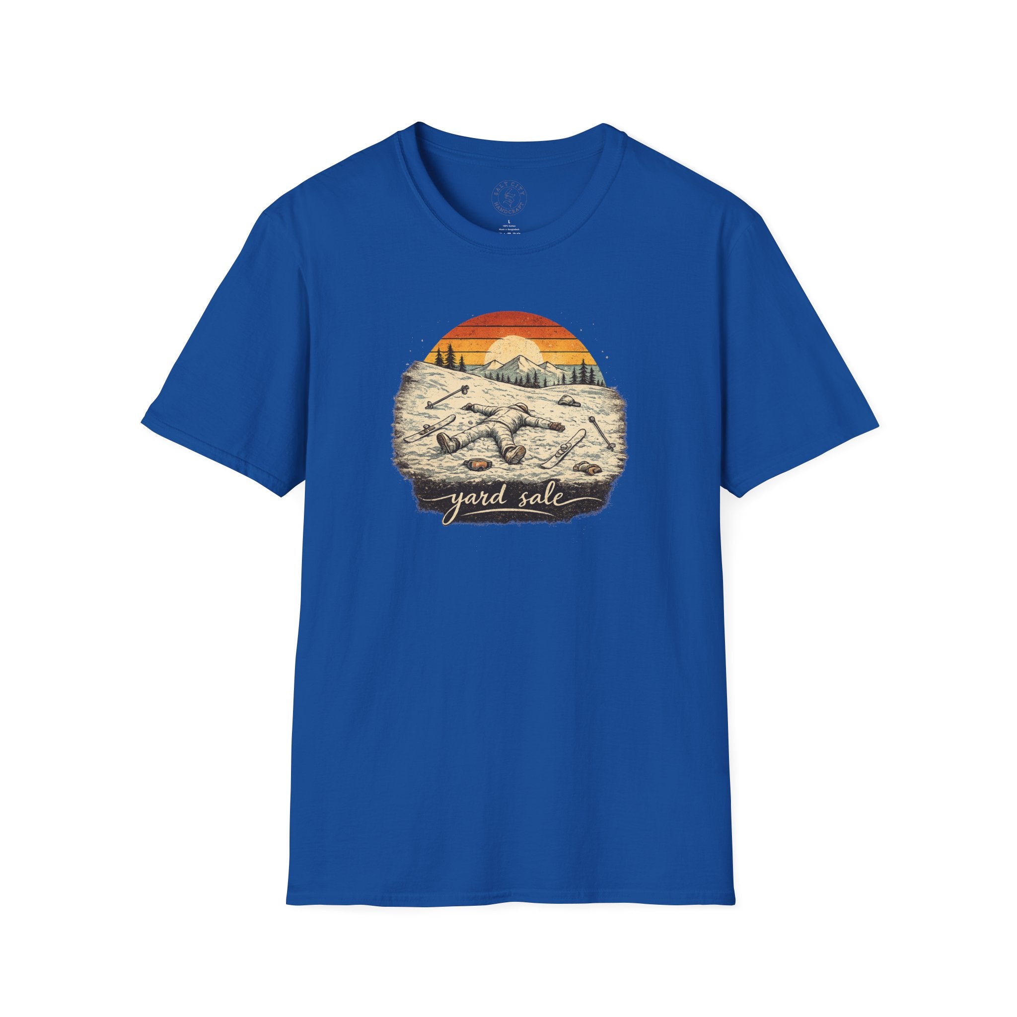 Yard Sale T-Shirt | Retro Mountain Ski Scene Graphic Tee | Ski Tee