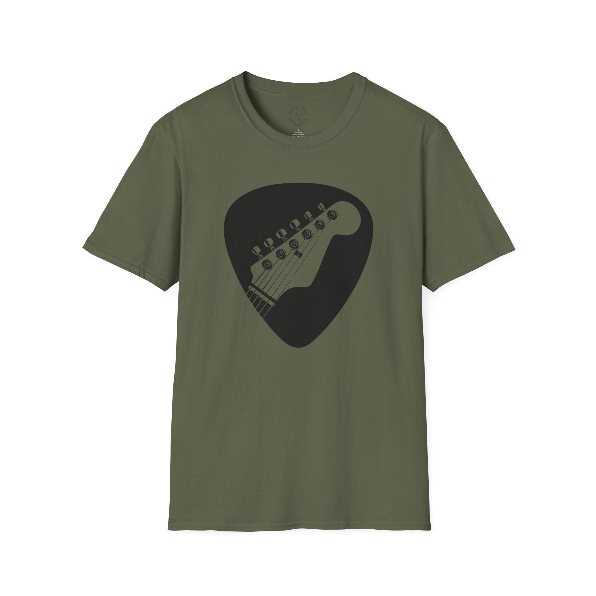 Guitar Pick with Electric Guitar Headstock T-Shirt | Guitar Tee