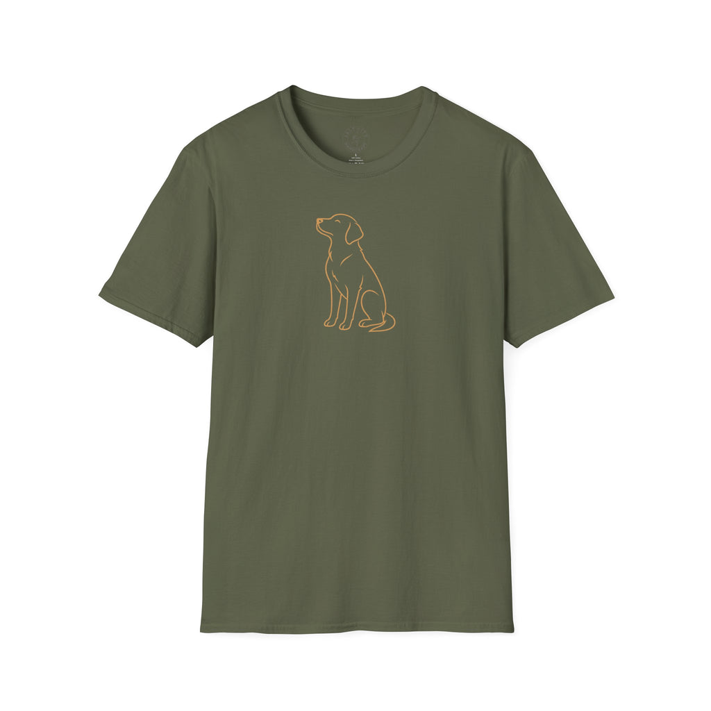 Minimal Outline Labrador T-Shirt — Simple Line Dog Tee for Pet Lovers
