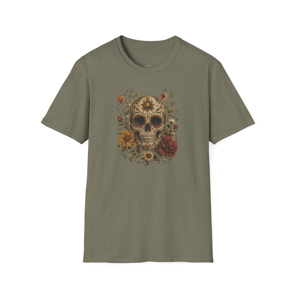 Floral Skull T-Shirt - Day of the Dead Skull Tee