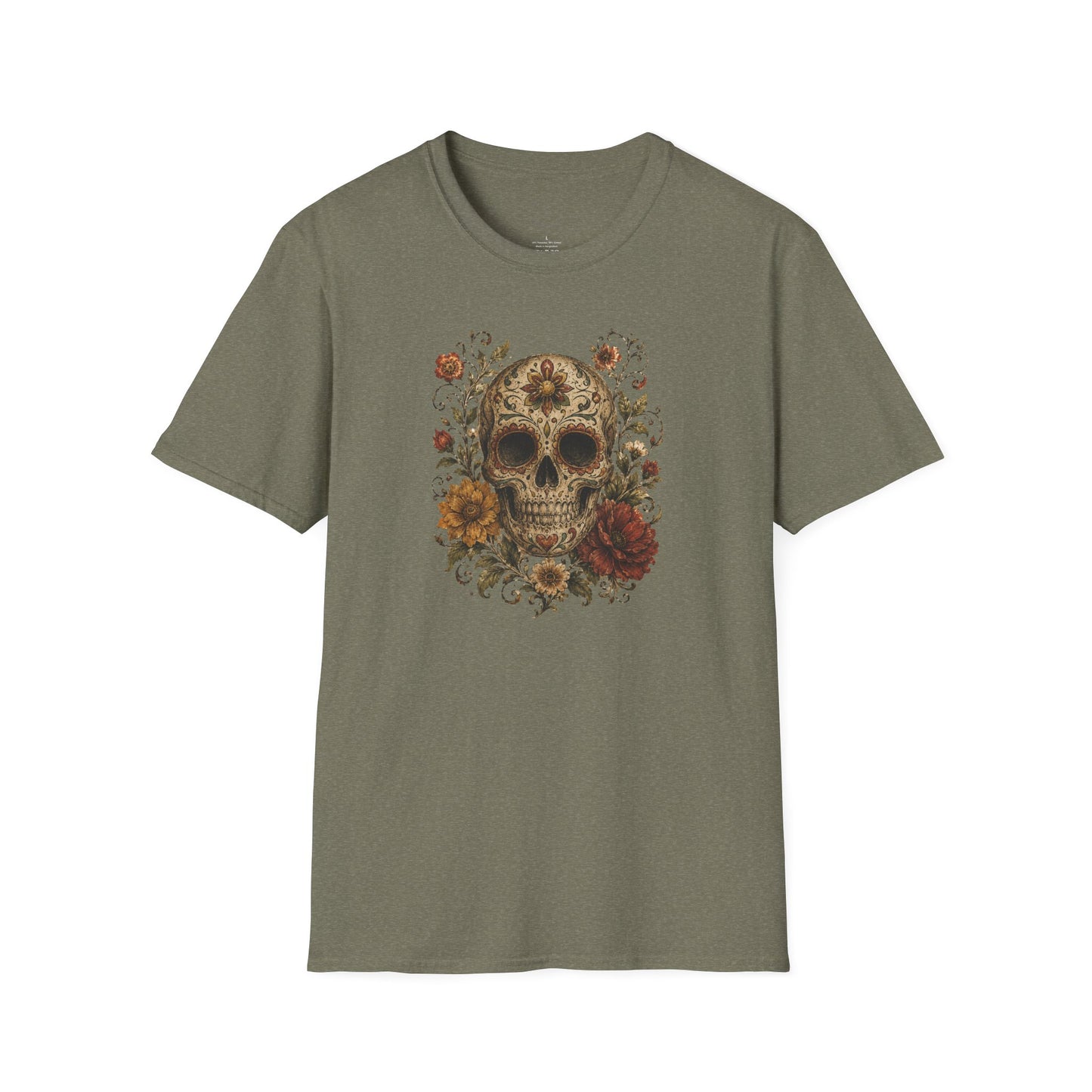 Floral Skull T-Shirt - Day of the Dead Skull Tee