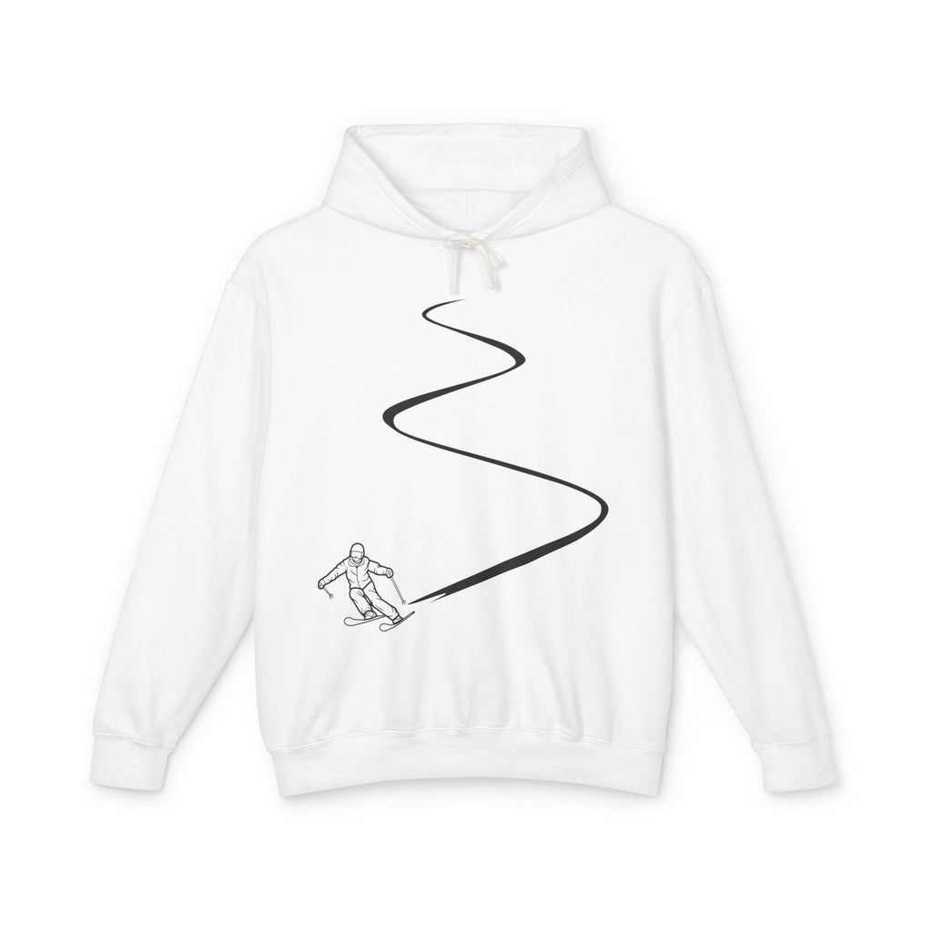 Skier White Hoodie | Plain Pullover Hooded Sweatshirt