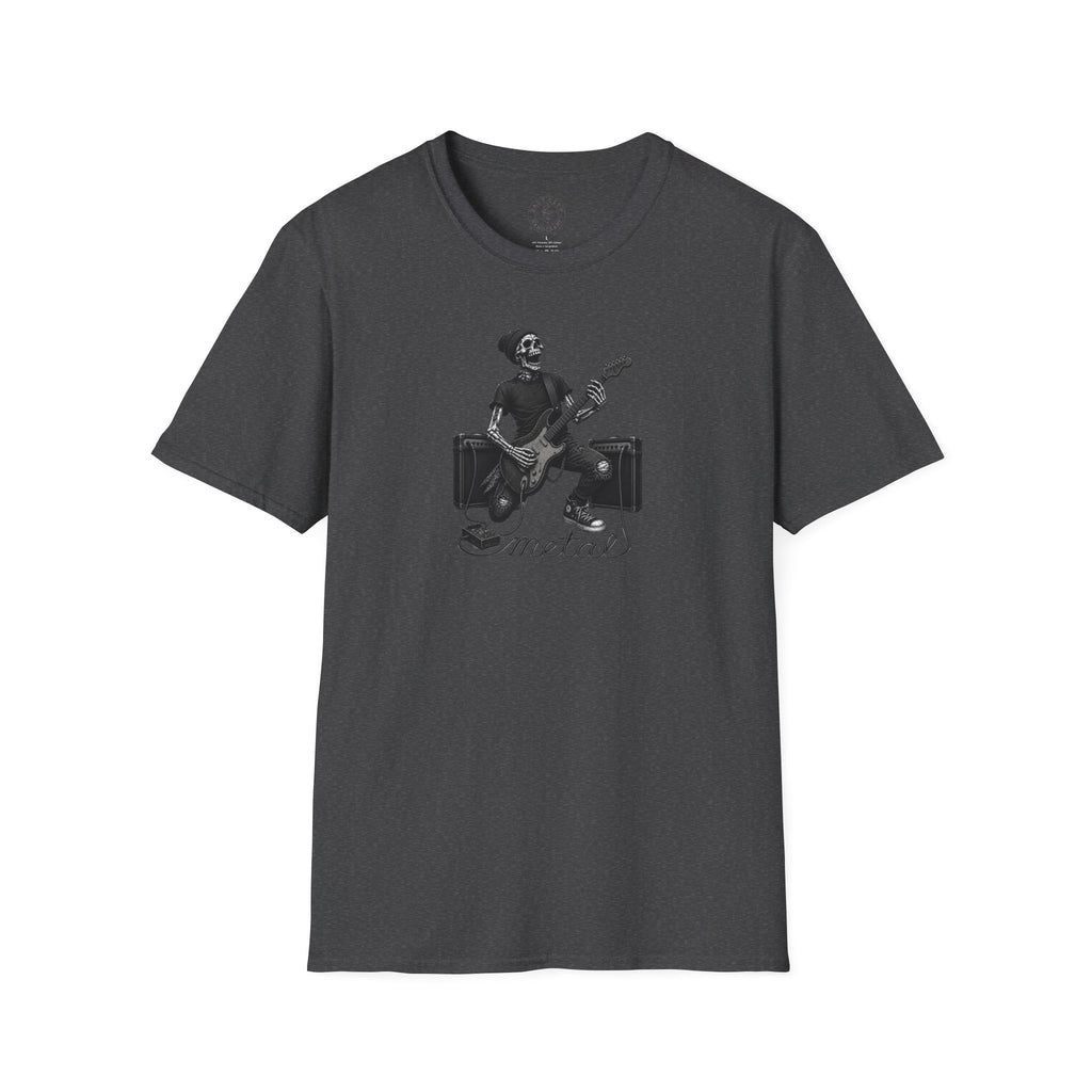 Rock and Roll Skeleton Tee | Unisex Softstyle Metal T-Shirt