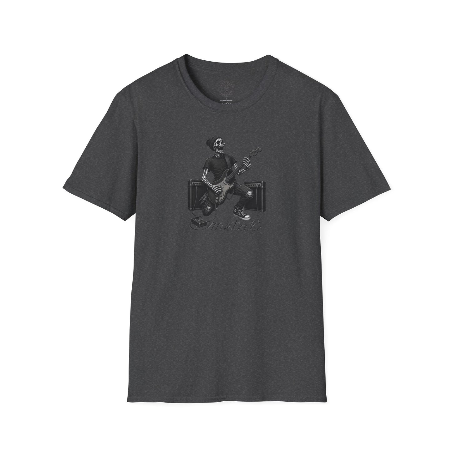 Rock and Roll Skeleton Tee | Unisex Softstyle Metal T-Shirt
