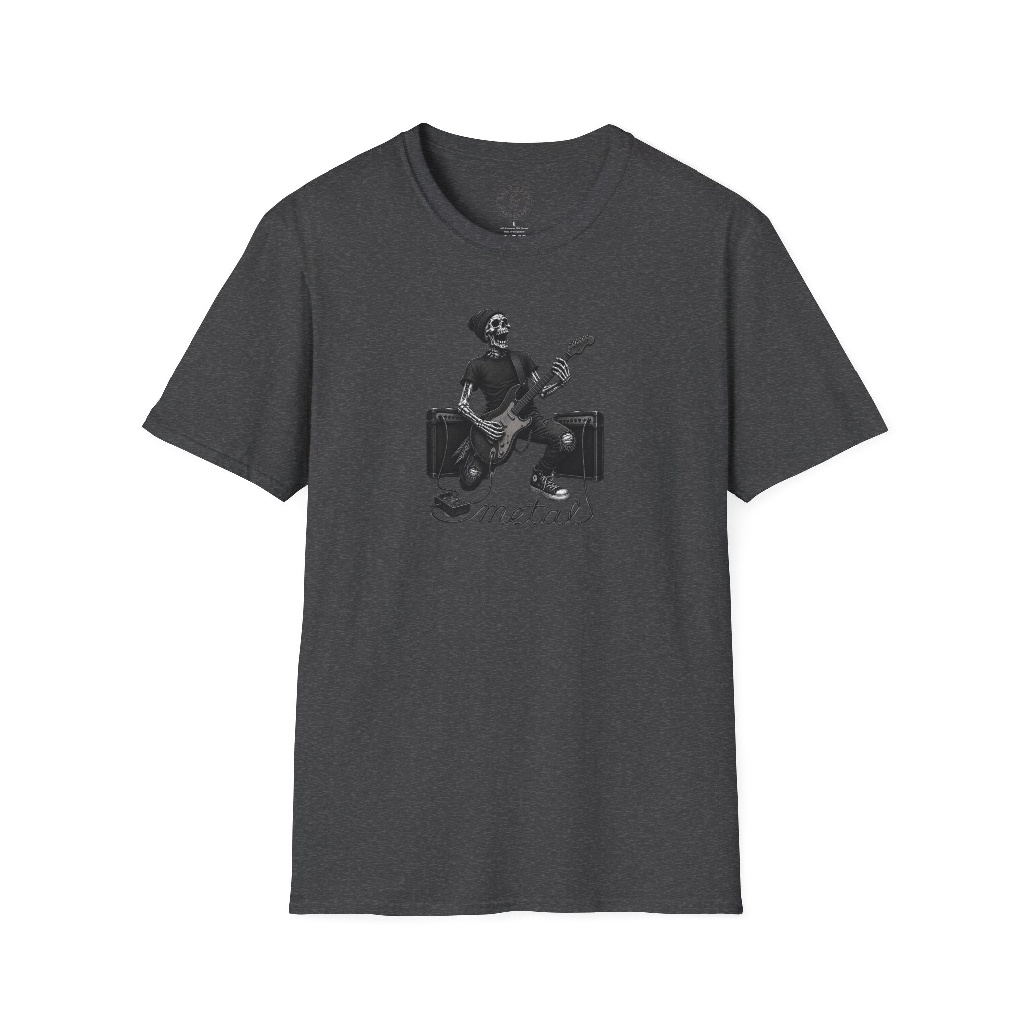 Rock and Roll Skeleton Tee | Unisex Softstyle Metal T-Shirt