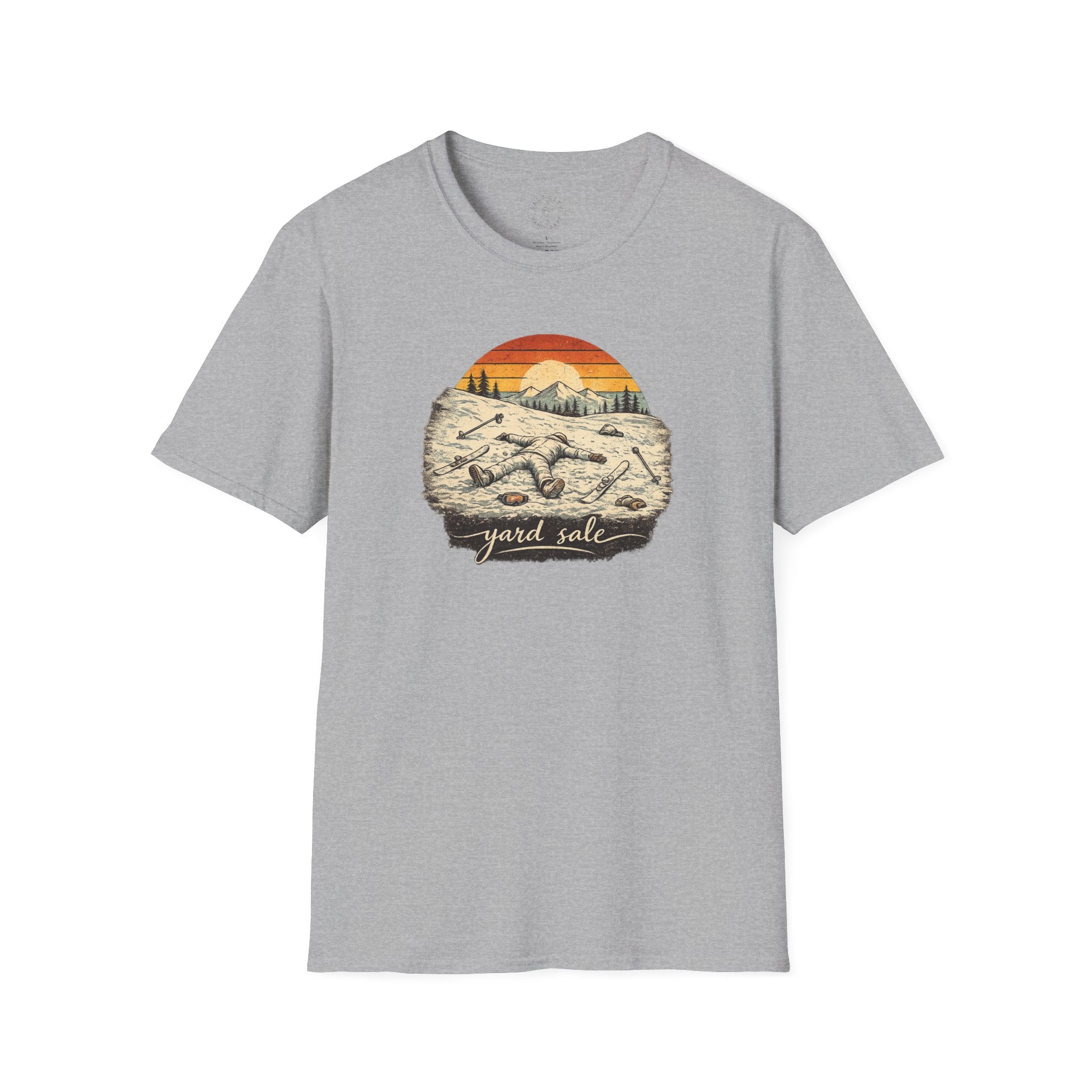 Yard Sale T-Shirt | Retro Mountain Ski Scene Graphic Tee | Ski Tee