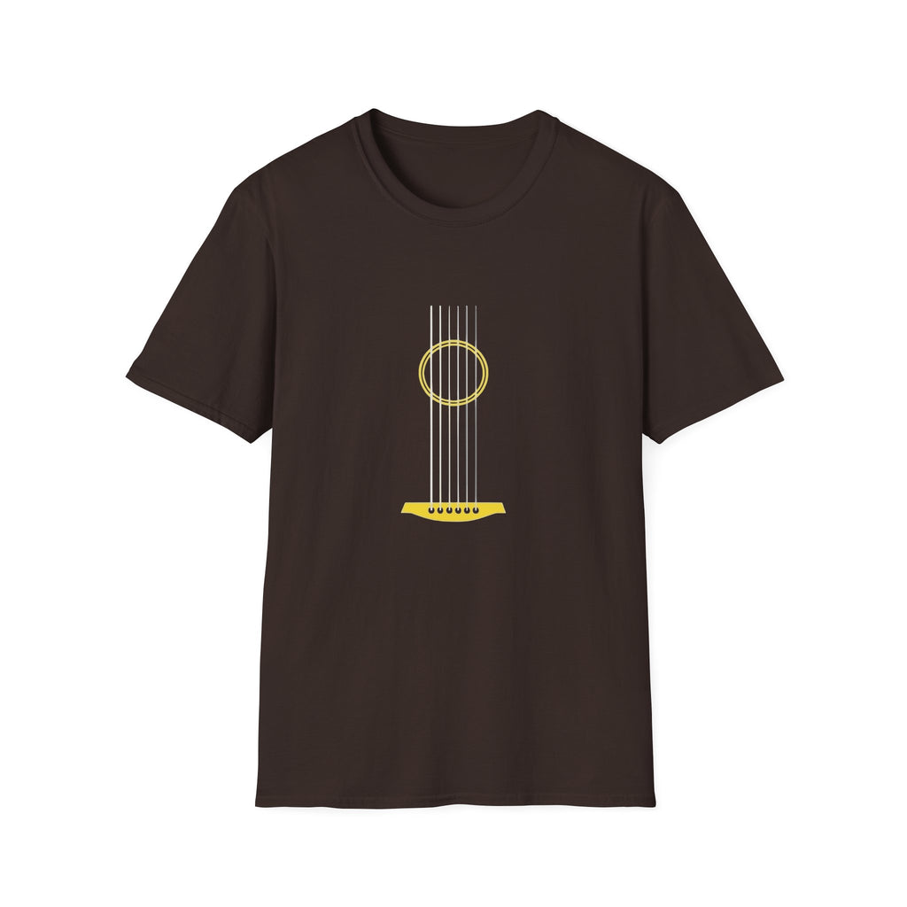 Minimal Acoustic Guitar Graphic T-Shirt | Yellow Guitar Strings