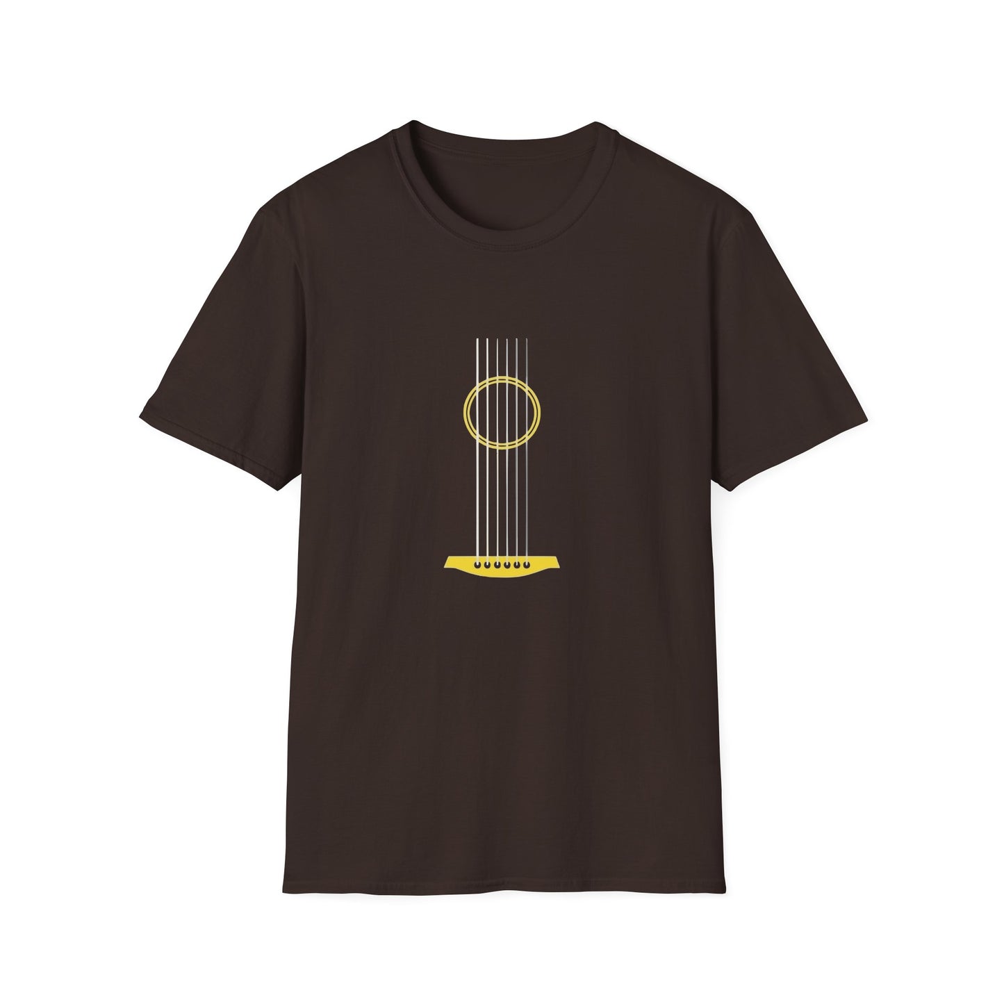 Minimal Acoustic Guitar Graphic T-Shirt | Yellow Guitar Strings