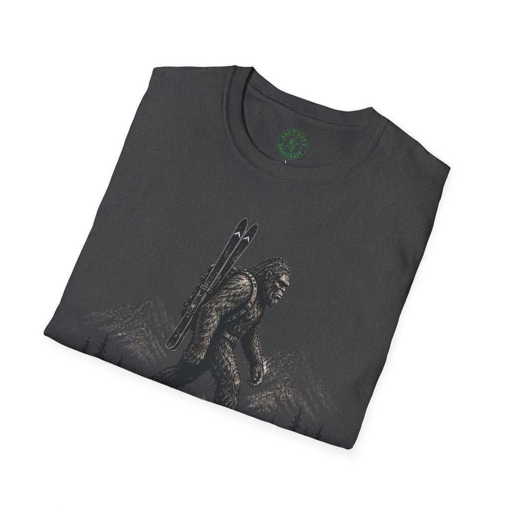 Backcountry Sasquatch T-Shirt — Mountain Skiing Bigfoot Outdoor Tee