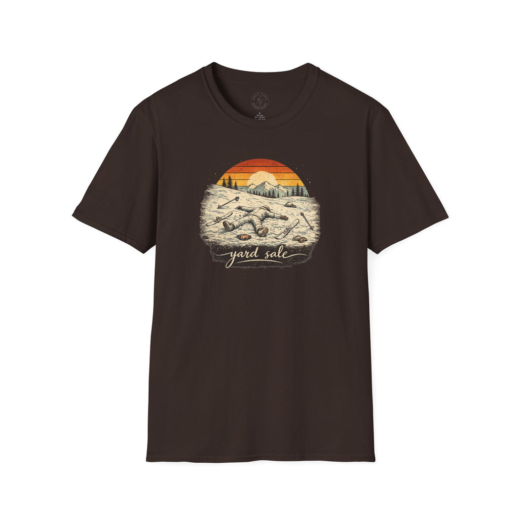 Yard Sale T-Shirt | Retro Mountain Ski Scene Graphic Tee | Ski Tee