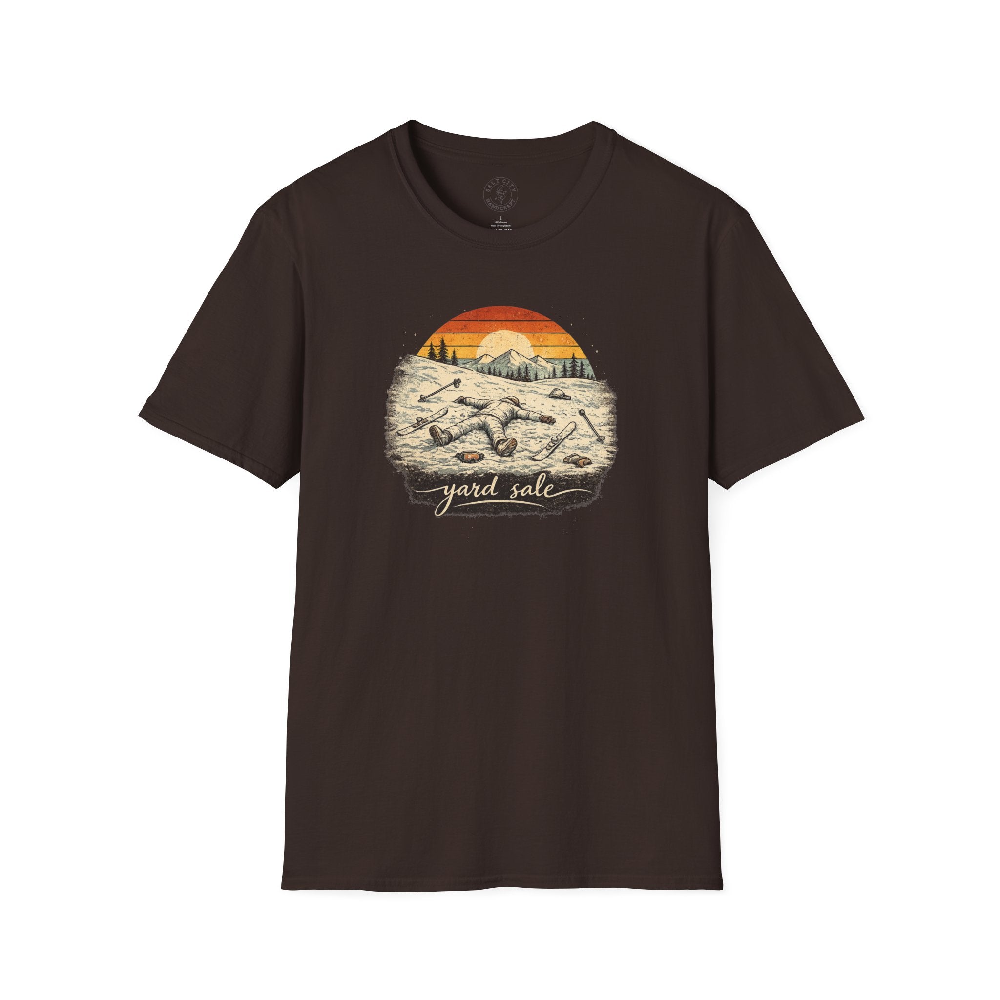 Yard Sale T-Shirt | Retro Mountain Ski Scene Graphic Tee | Ski Tee