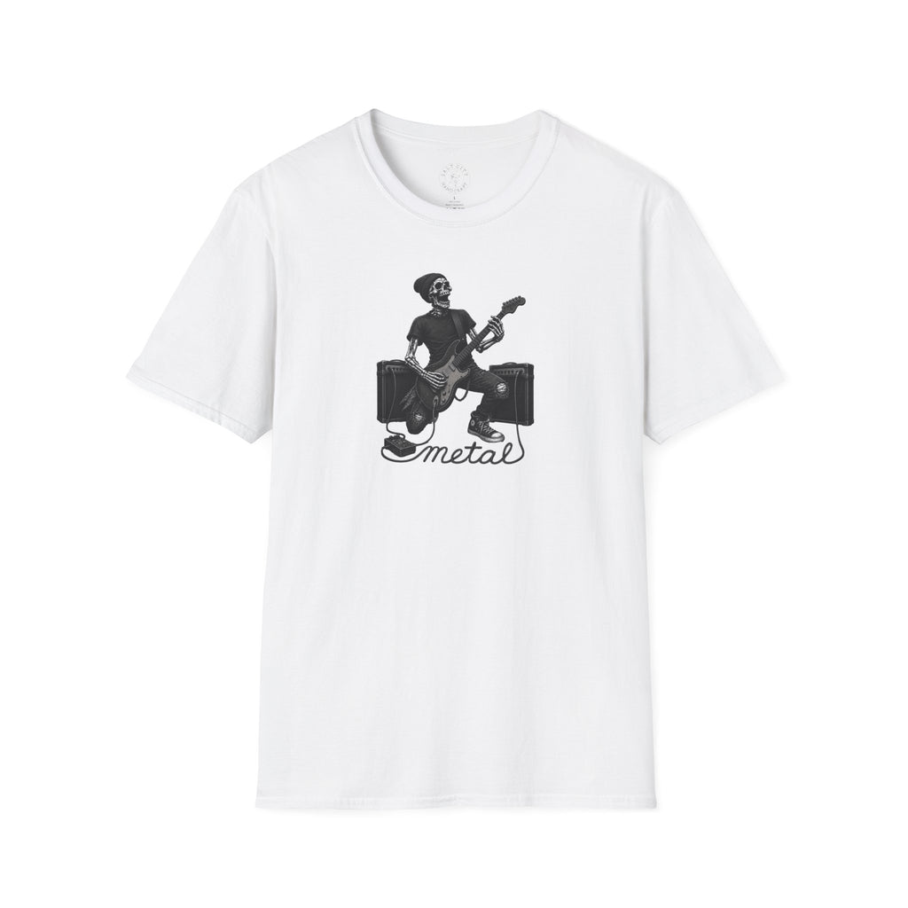 Rock and Roll Skeleton Tee | Unisex Softstyle Metal T-Shirt
