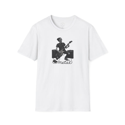 Rock and Roll Skeleton Tee | Unisex Softstyle Metal T-Shirt