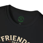 Hiking T-Shirt — "Friends That Hike Together" Retro Mountain Crew Tee