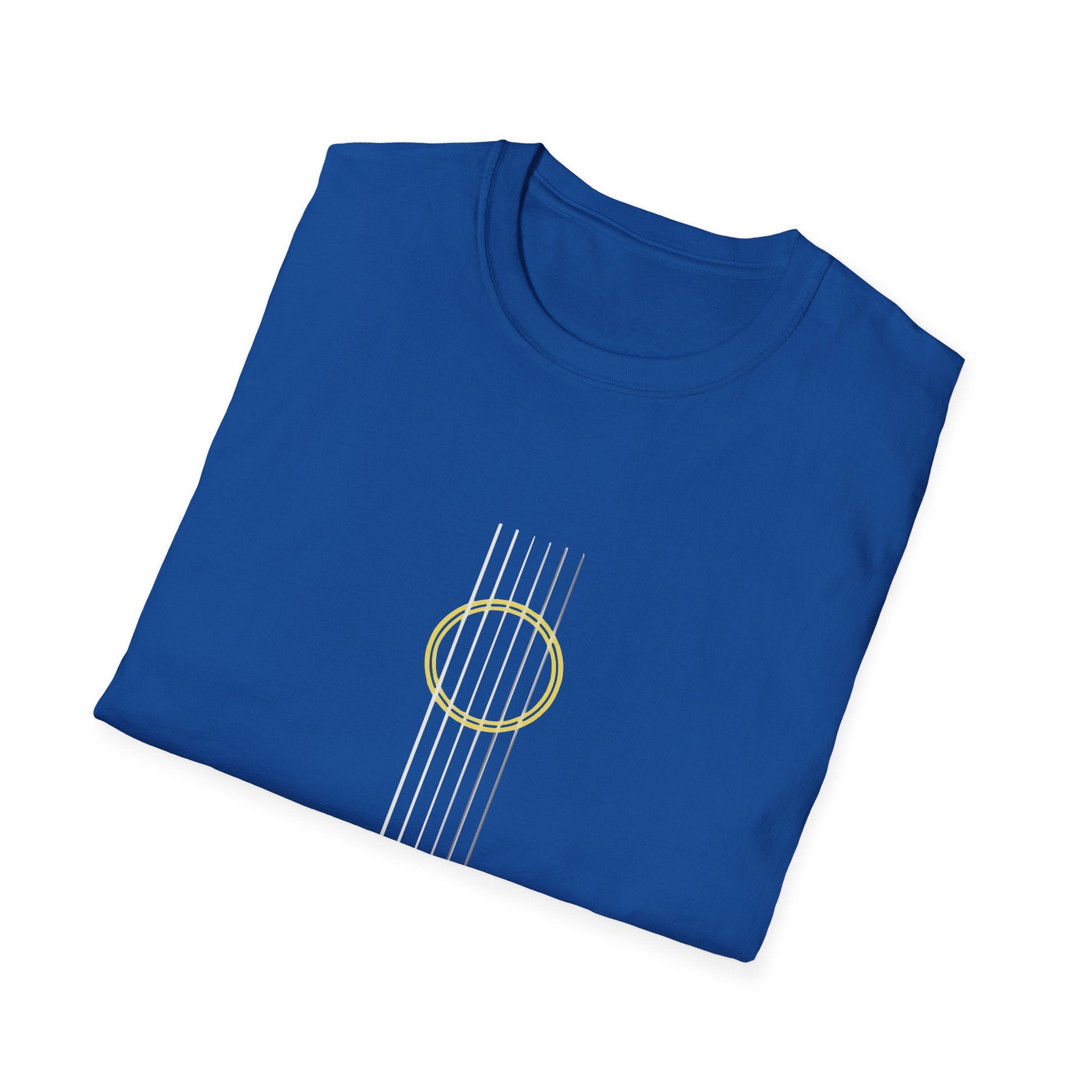 Minimal Acoustic Guitar Graphic T-Shirt | Yellow Guitar Strings