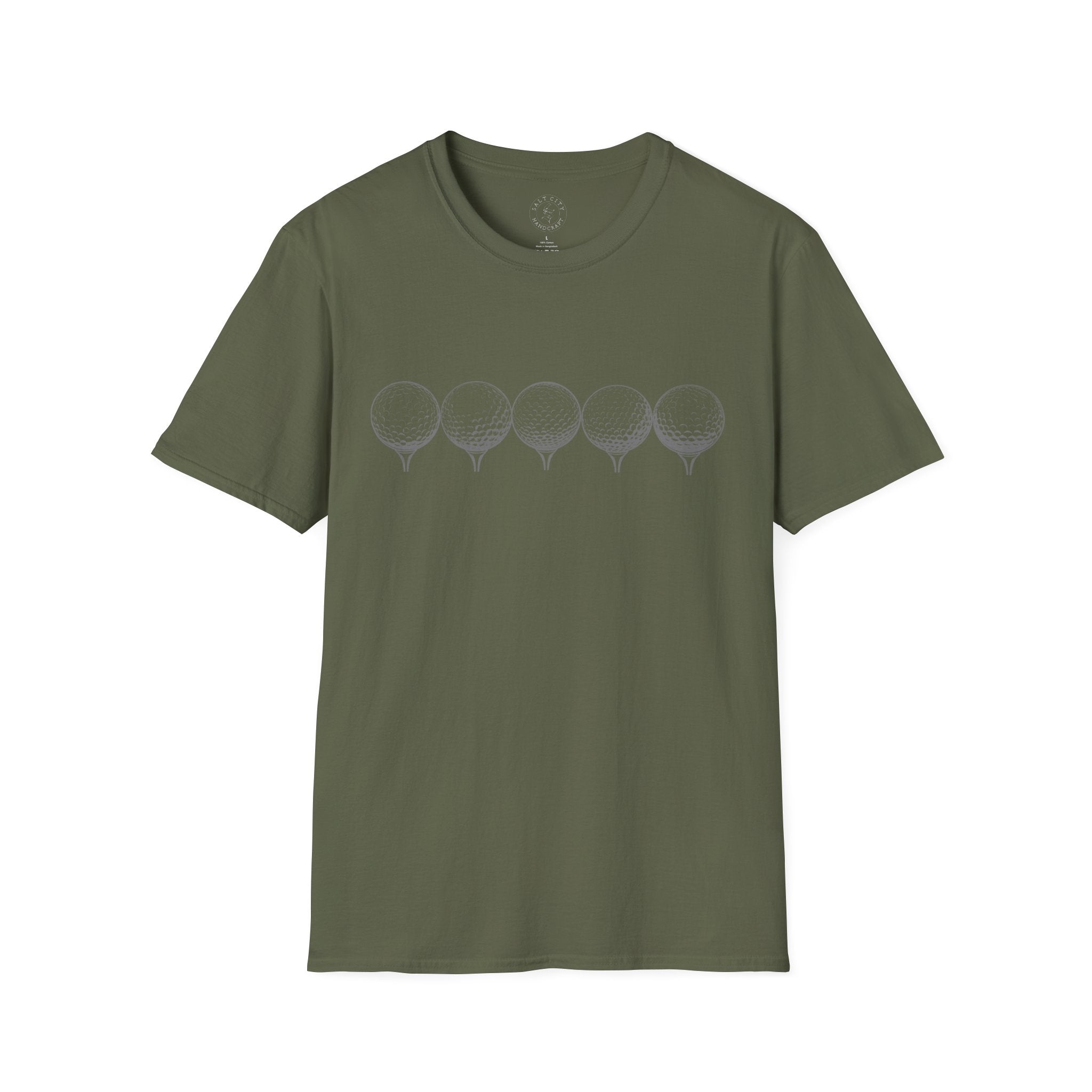 Row of Golf Balls T-Shirt | Minimalist Golf Design | Sports Apparel