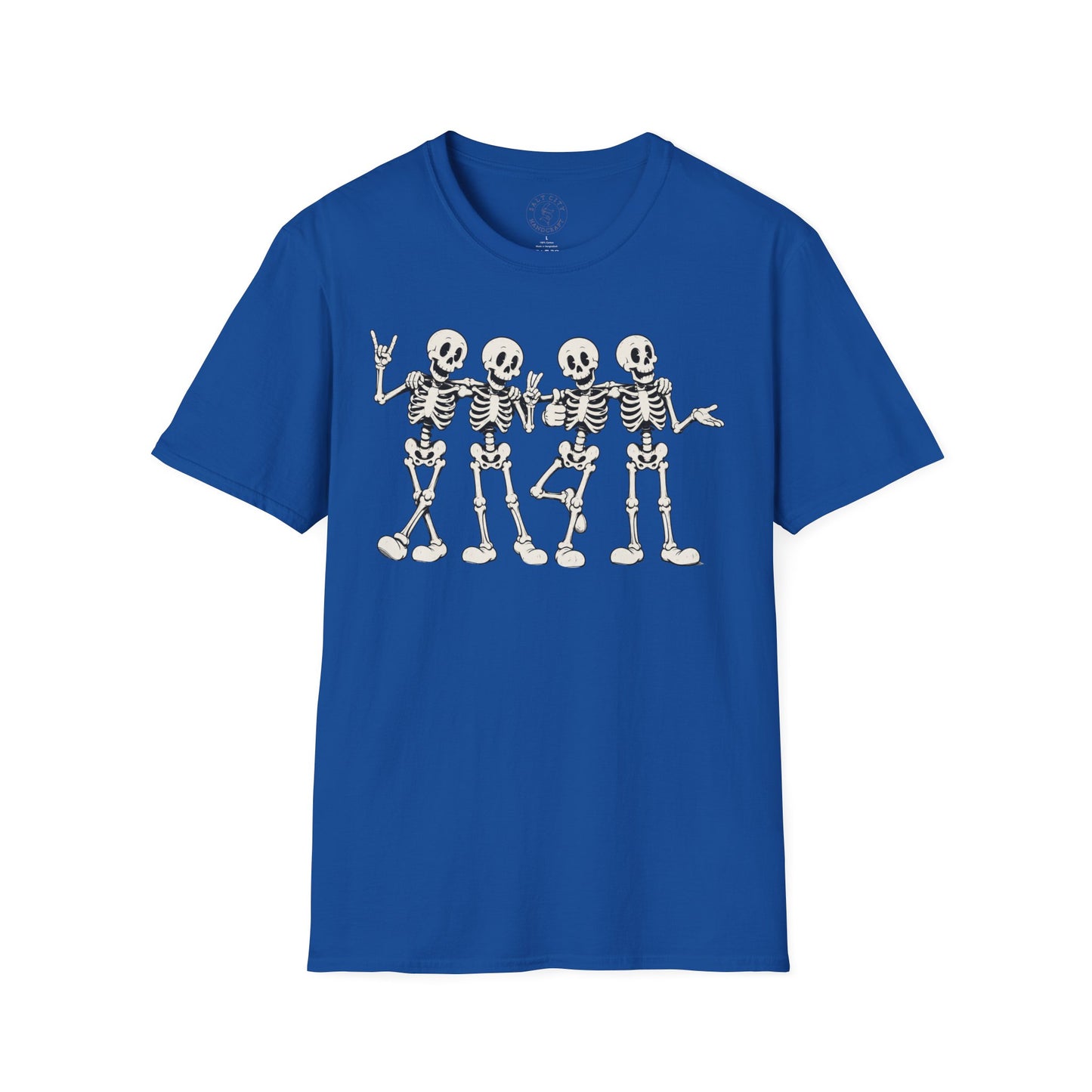 Unisex - Skeleton Friends T-Shirt — Cute Dancing Skeletons Halloween Tee