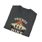 Hiking T-Shirt — "Friends That Hike Together" Retro Mountain Crew Tee