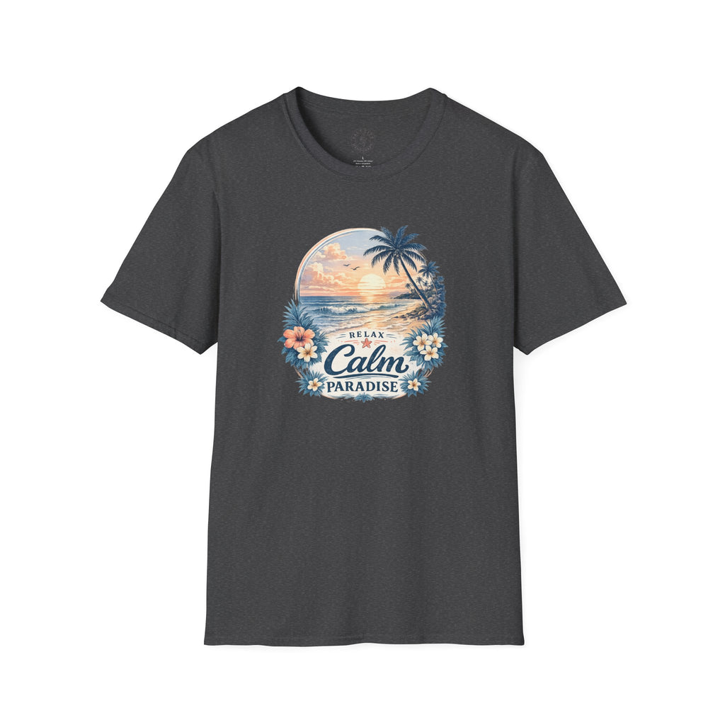 Calm Paradise Sunset T-Shirt — Tropical Beach Graphic Tee