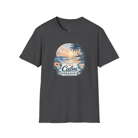 Calm Paradise Sunset T-Shirt — Tropical Beach Graphic Tee
