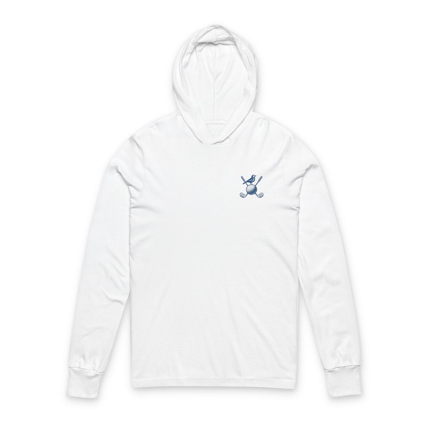 Golf Ball Birdie, With Scarf Hoodie Long Sleeve Tee | Golfing Design
