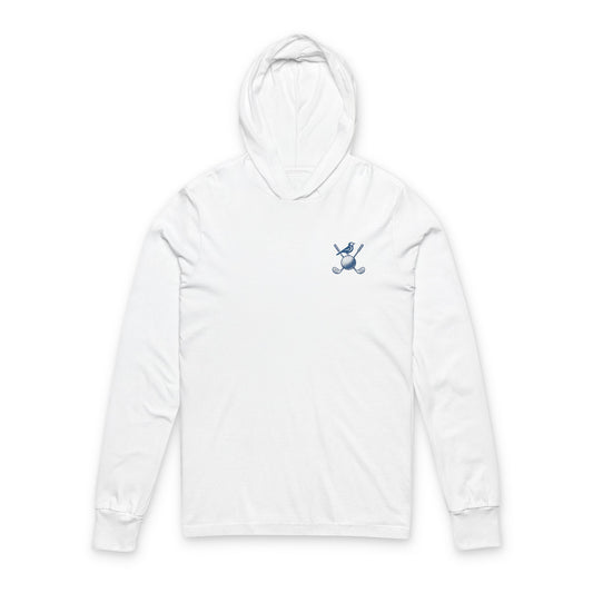 Golf Ball Birdie, With Scarf Hoodie Long Sleeve Tee | Golfing Design