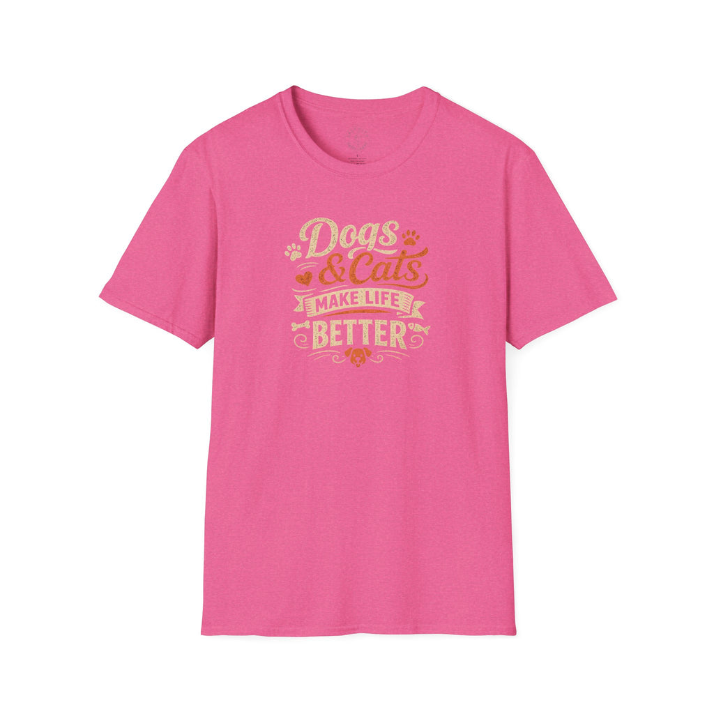 Dogs & Cats Make Life Better T-Shirt | Pet Tee