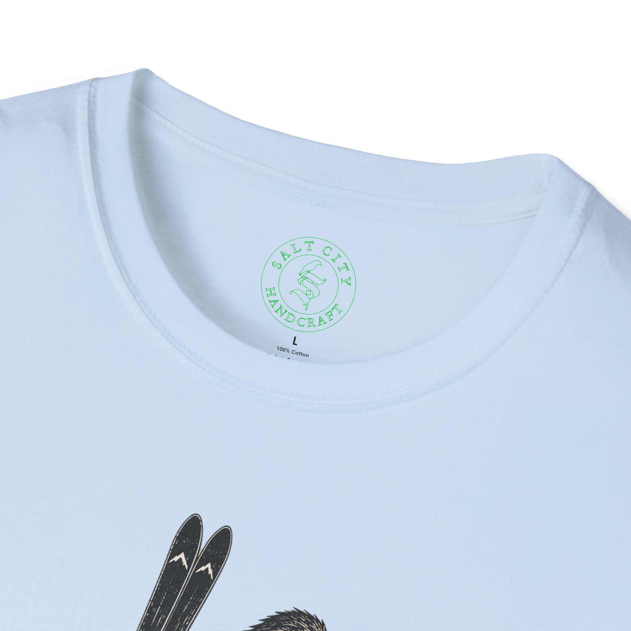 Backcountry Sasquatch T-Shirt — Mountain Skiing Bigfoot Outdoor Tee