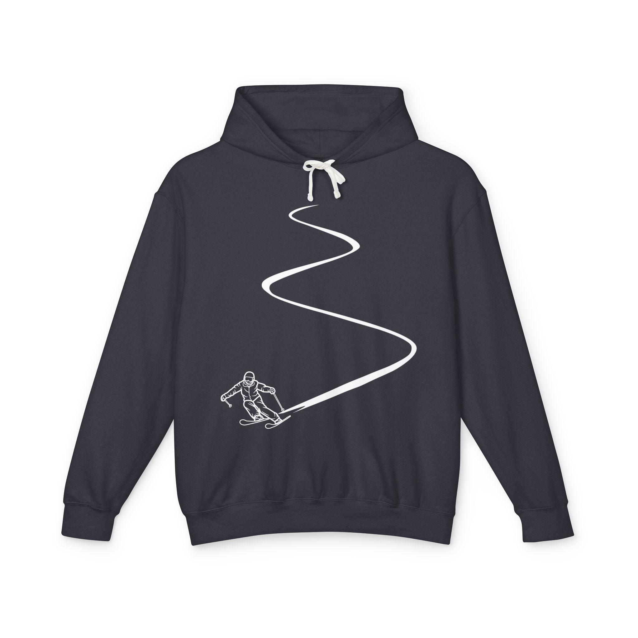 Skier White Hoodie | Plain Pullover Hooded Sweatshirt