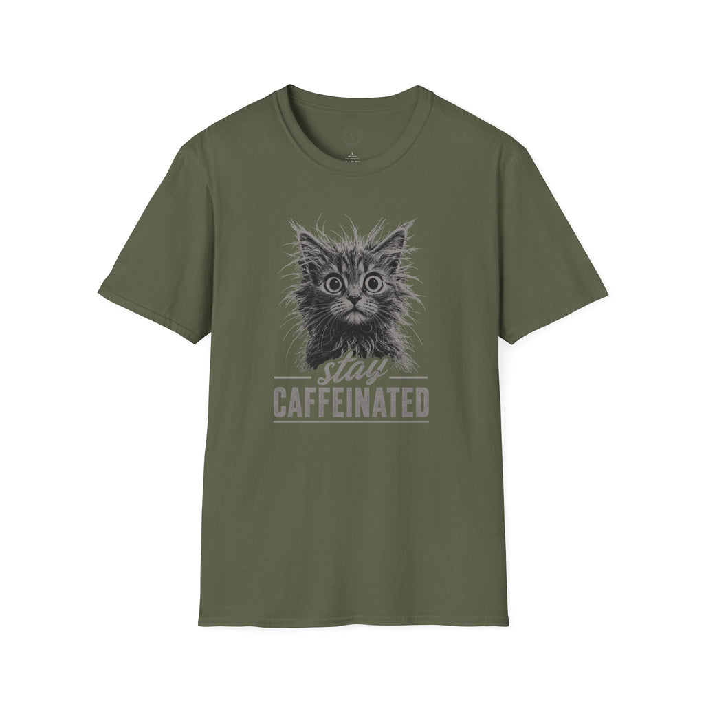 Stay Caffeinated Cat T-Shirt | Cat Tee