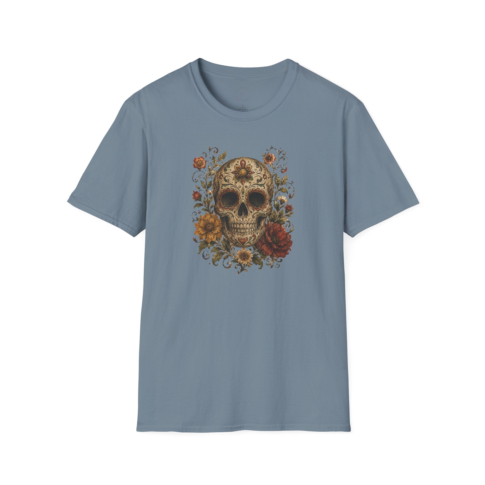 Floral Skull T-Shirt - Day of the Dead Skull Tee