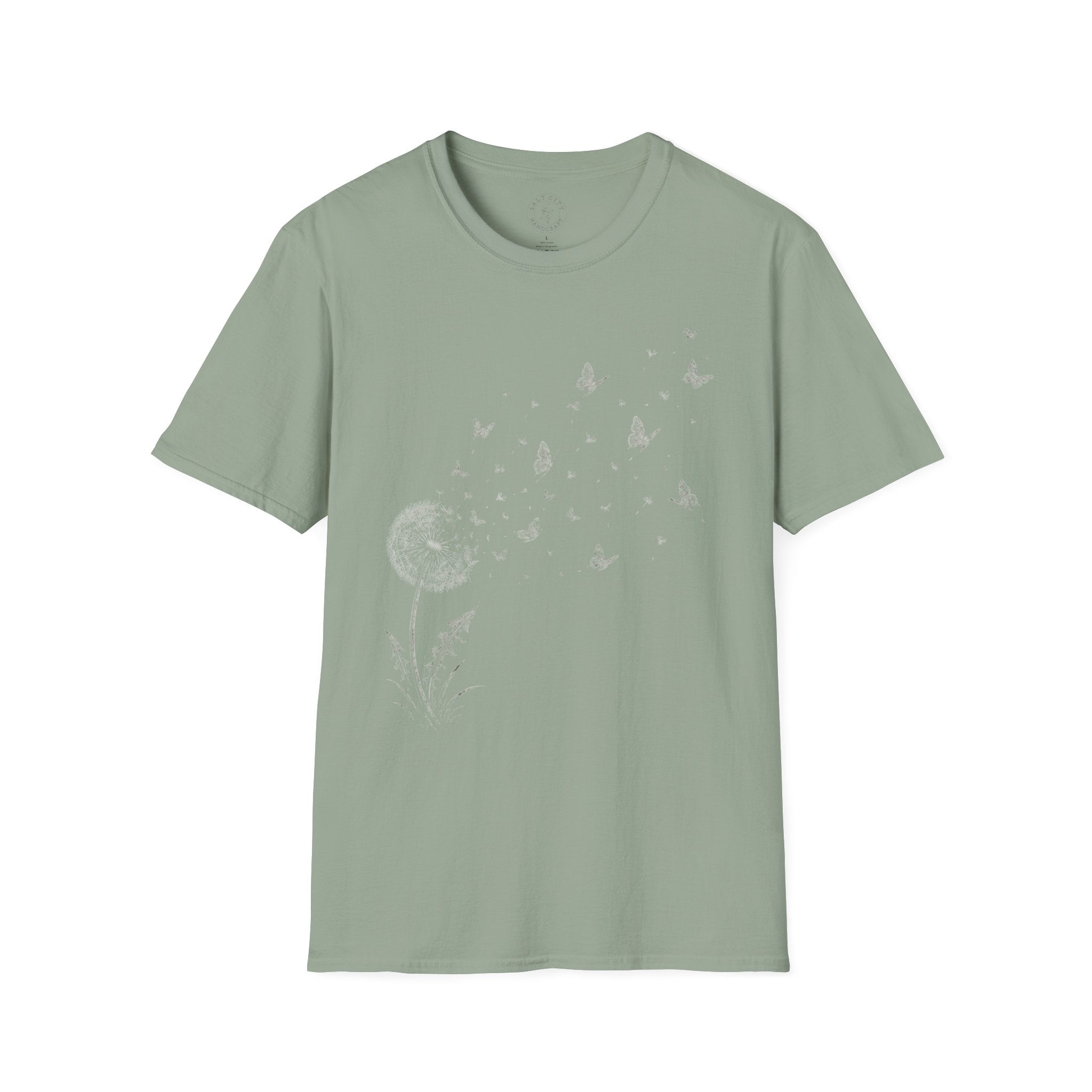 Dandelion & Butterflies T-Shirt — Whimsical Nature Graphic Tee