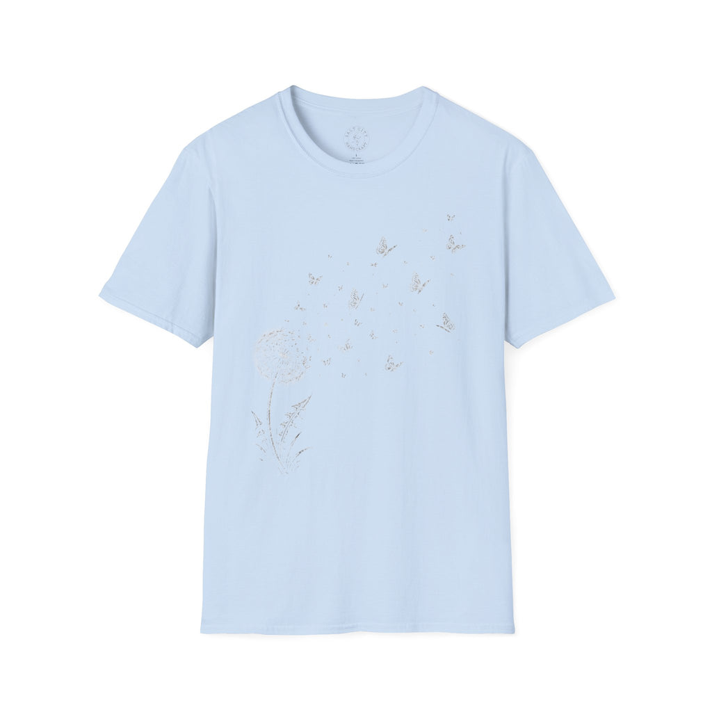 Dandelion & Butterflies T-Shirt — Whimsical Nature Graphic Tee